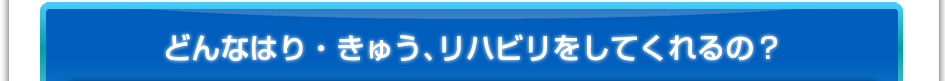 どんなはり・きゅう、リハビリをしてくれるの？